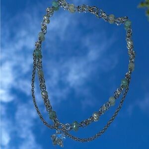 Glass starfish charm beaded necklace